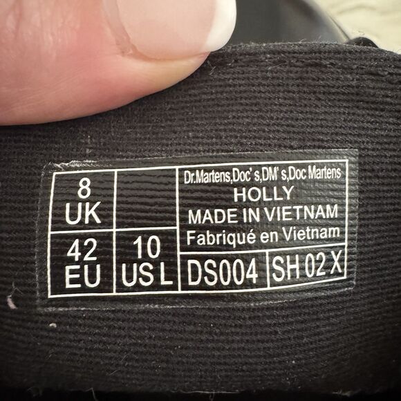 Dr Doc Martens Holly Platform Shoes Black Leather Oxfords Women's Size 10 US - Picture 7 of 9